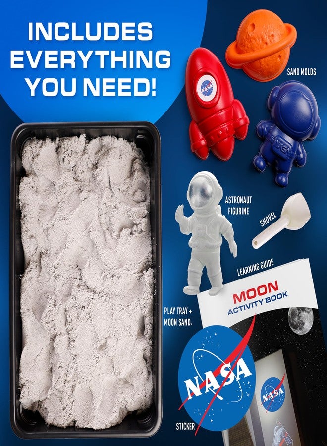Blue Marble NASA Moon Sand Activity Kit - STEM Educational Sensory Bin Filler with 1.5 lbs Moon Sand, Play Tray, Space Molds, Astronaut Figure, Shovel, NASA Sticker, Activity Booklet & Learning Guide - Image 5